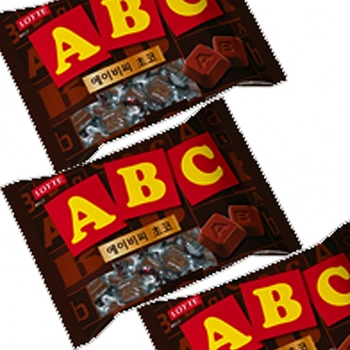 롯데)ABC 초코 초콜릿 200g x 4개 영문이 새겨진 초코릿 한입에 쏙