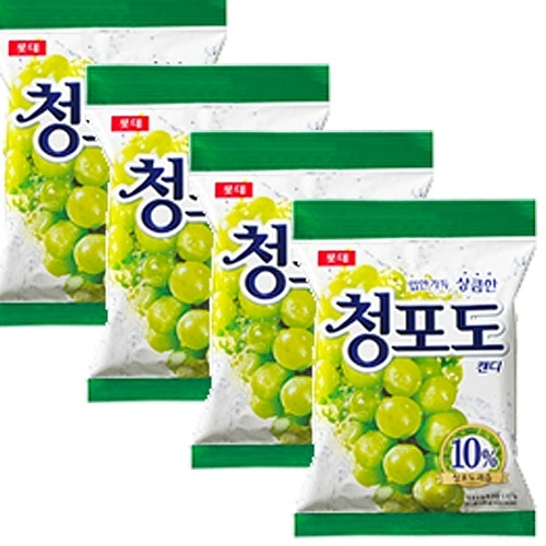 롯데)청포도 사탕 128g x 10개 청포도 과즙이 들어 향긋 달콤