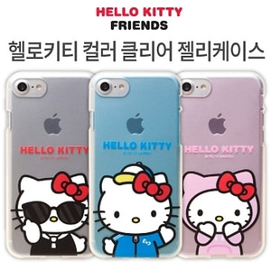 (Hello-Kitty 헬로키티)아이폰7플러스 컬러 클리어 젤리케이스