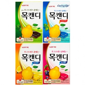 롯데)목캔디 (허브 레몬민트 믹스베리 아이스민트) 38g x 48개 모과 추출물 함유