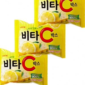 롯데)비타씨 박스(용기) 65g x 12개 새콤달콤한 레몬맛 캔디
